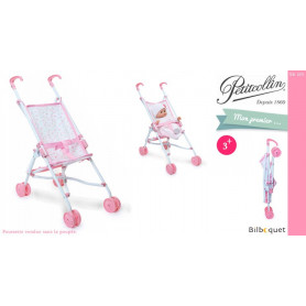 Poussette pliante Petite fleur pour poupée jusqu'à 52cm