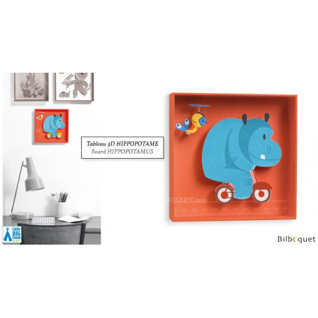 Hippopotame - Tableau pour chambre d'enfant