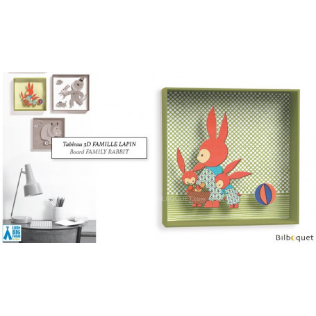 Famille Lapin - Tableau pour chambre d'enfant