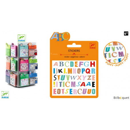 Mini pochette stickers - Lettres colorées