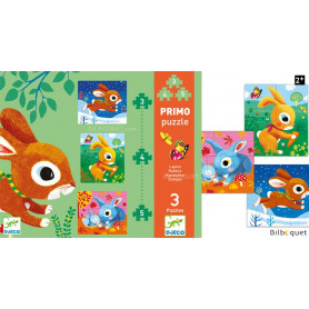 Primo Puzzle Lapins 3/4/5 pièces