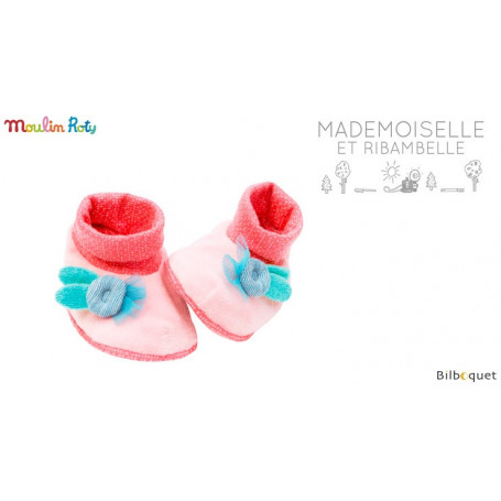 Chaussons roses pour bébé 0-6 mois - Mademoiselle et Ribambelle