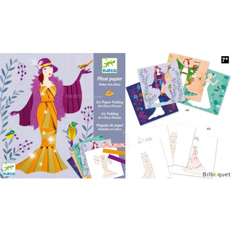 Plissé papier - Robes Art Déco - Loisir créatif 7-13ans