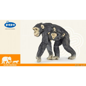 Chimpanzé et son bébé - Figurine en plastique
