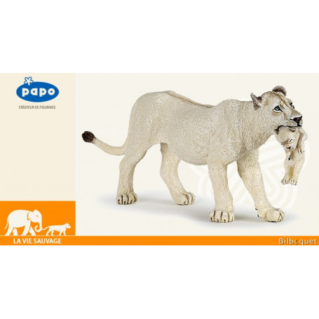 Lionne blanche avec lionceau - Figurine à collectionner