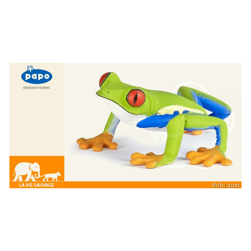 Wild Animal Kingdom Red Eyed Tree Frog figure Papo Model 50210 