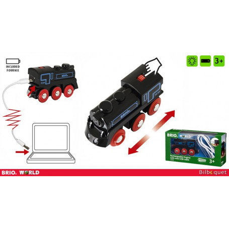 Locomotive rechargeable avec câble mini USB