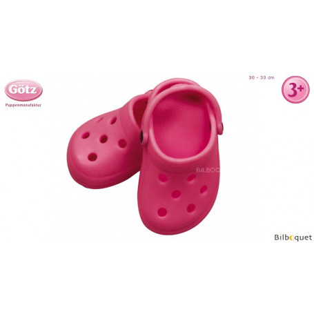 Paire de crocs roses pour poupon de 30 à 33cm