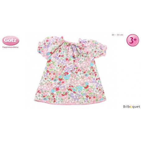 Chemise de nuit mille fleurs pour poupon de 30 à 33cm