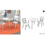 Table ronde et ses 2 chaises - blanc et gris - Mobilier enfant