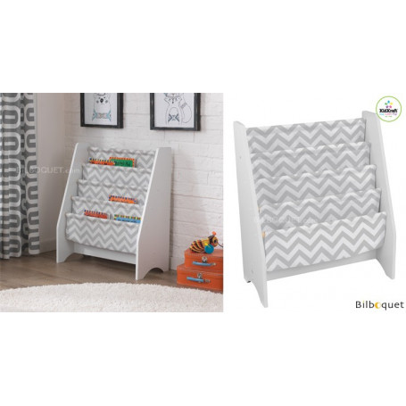 Sling Bookshelf White Gray Pattern