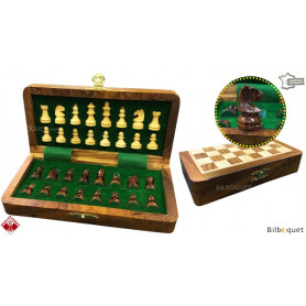 Jeu d'échecs magnétique pliant en bois 20x10cm