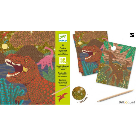 4 cartes à gratter Dinosaures Design by Bene Rohlman