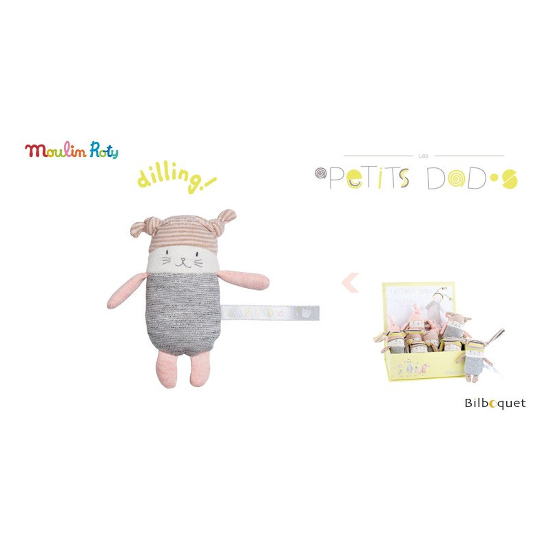 Rattle Toy Cat Moon - Les Petits Dodos - Moulin Roty Rattle Toy Cat Moon - Les Petits Dodos - Moulin Roty