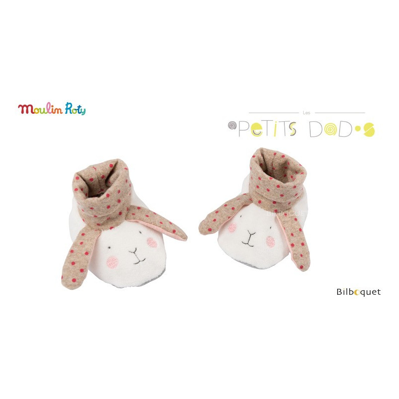 Baby Slippers Bunny Les Petits Dodos Moulin Roty