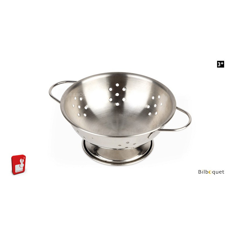 Passoire Cuisine 5 Quart (≈5L) – Métal Revêtement Poudre Alimentaire, Double Poignées, Base 3 Pieds, Égouttoir Pâtes Fruits Légumes Ultra-Stable (Crème)