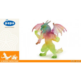 Dragon arc-en-ciel debout - Figurine fantastique