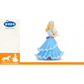 Princesse bleue au chat - Figurine le monde enchanté