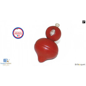 Toupie ficelle en bois - rouge
