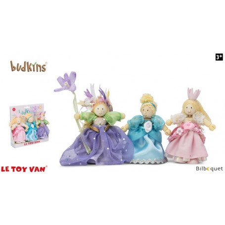 Princesses - Pack de 3 mini poupées Budkins