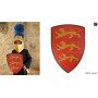 Bouclier en bois 36x50cm - Richard Coeur de Lion - rouge/jaune