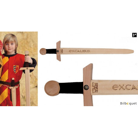 Épée en bois estampée Excalibur 66cm