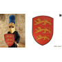 Bouclier en bois 27x37cm - Richard Coeur de Lion - rouge/jaune
