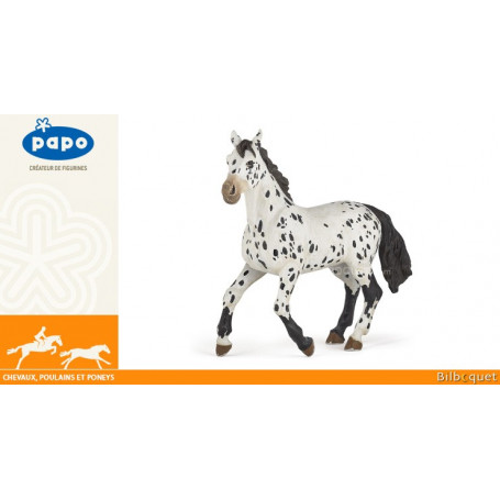 Cheval Appaloosa noir - Figurine Papo