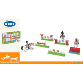 Set de concours de saut d'obstacles pour figurines Papo