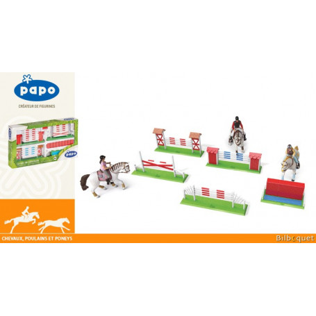 Set de concours de saut d'obstacles pour figurines Papo