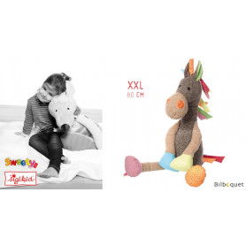 Grande Peluche Cheval 80cm - Patchwork-Sweety