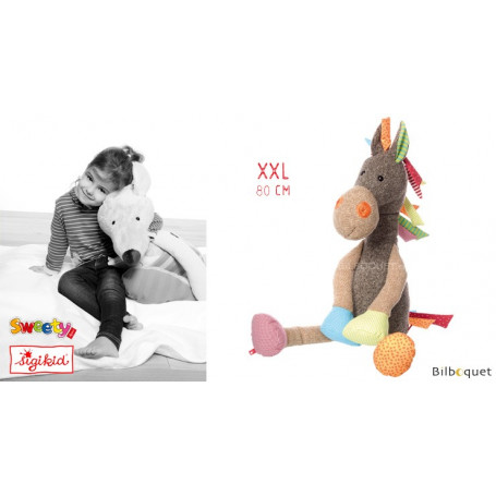 Grande Peluche Cheval 80cm - Patchwork-Sweety