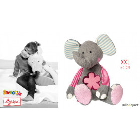 Grande Peluche Éléphant 80cm - Patchwork-Sweety