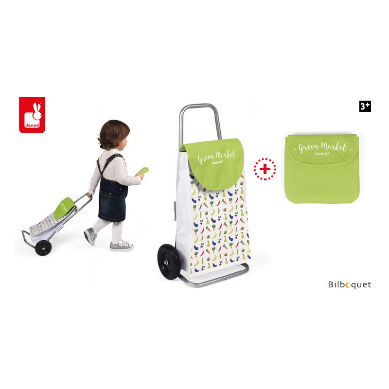 Janod Épicerie Green Market En Bois – 32 Accessoires Pour Jouer à La Marchande Dès 3 Ans