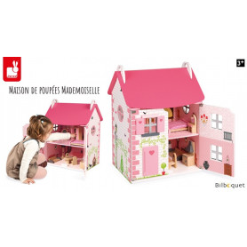 Maison de poupées Mademoiselle avec mobilier - Jouet en bois