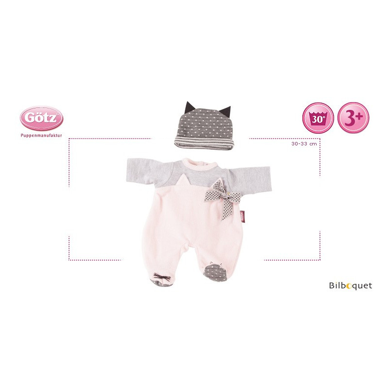 Combinaison Cosy Cat - Vêtement pour poupée 30-33cm
