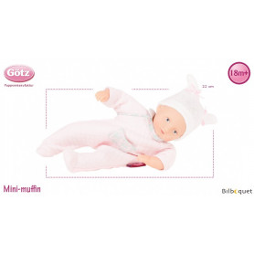 Mini Muffin en pyjama rose 22cm - sans cheveux - Poupée Götz Corps souple