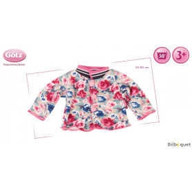 Veste fleurs de roses pour poupon/poupée de 30 à 50cm