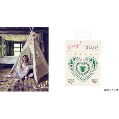 Stickers Coeurs - vert/argent - Accessoire pour les filles