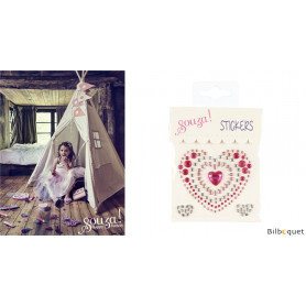Stickers Coeurs - rose/argent - Accessoire pour les filles