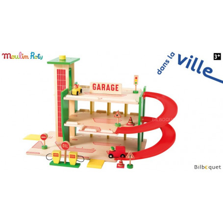 Dans la ville Le grand Garage (11 accessoires en bois)