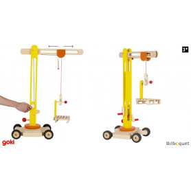 Grue de chantier tournante - Jouet en bois