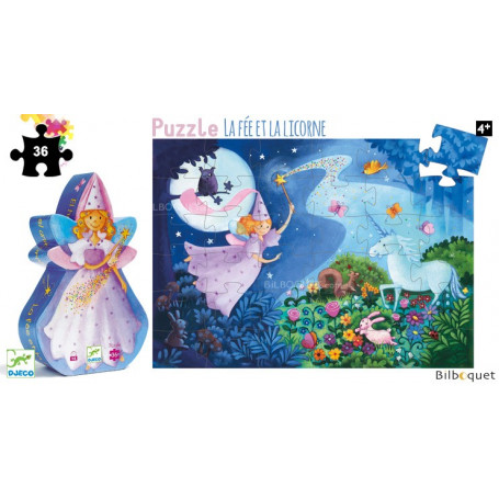 La fée et la licorne - Puzzle Silhouette 36 pièces