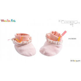 Chaussons roses pâle pour bébé 0-6 mois - Il était une fois - Moulin Roty