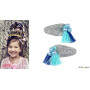 Pinces à cheveux Lyla - perles & pompons bleus - 1 paire - Accessoire pour enfants