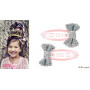 Pinces à cheveux Annelise - noeuds argentés & pinces roses - 1 paire - Accessoire pour enfants