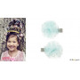 Pinces à cheveux Lauren - noeuds fleuris bleus - 1 paire - Accessoire pour enfants
