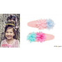 Pinces à cheveux Jenine - fleurs bleu et rose - 1 paire - Accessoire pour enfants