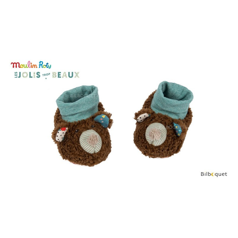Chaussons Ours Brun Pour Bebe 0 6 Mois Les Jolis Trop Beaux