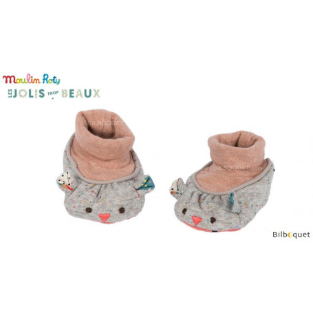 Chaussons souris brun pour bébé 0-6 mois - Les Jolis Trop Beaux